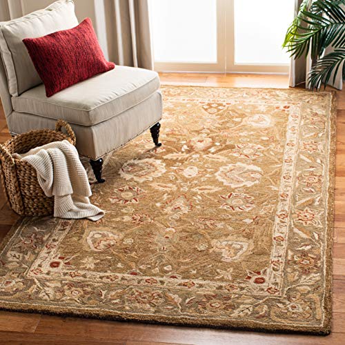Safavieh 安纳托利亚系列AN512F手工制作的传统东方棕色和绿色高级羊毛地毯（9'6'x 13'6'）...
