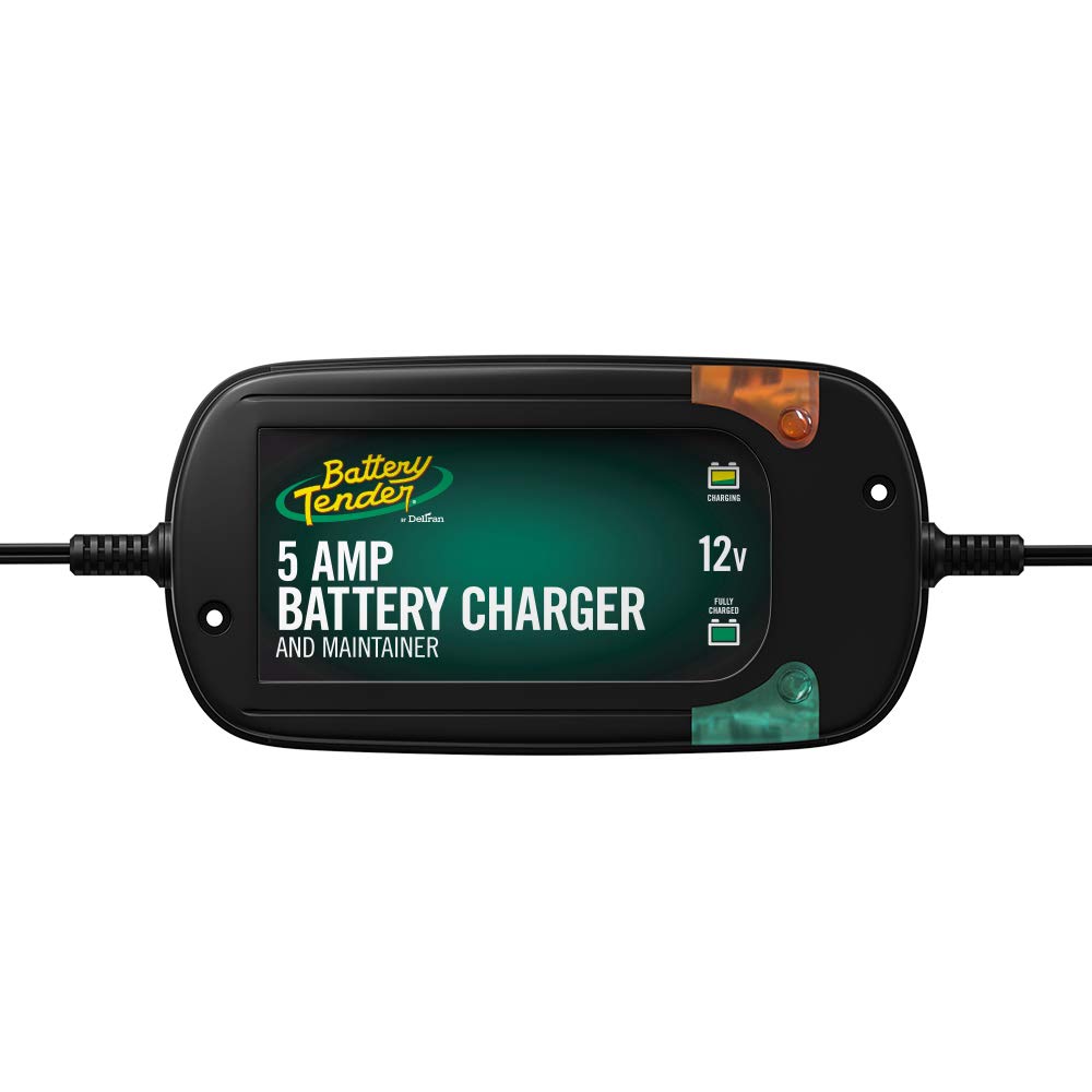 Battery Tender 5 AMP、12V 电池充电器、电池维护器：适用于汽车、卡车、SUV 等的全自动电池充电器 - 智能汽车电池充电器 - 022-0186G-DL-WH