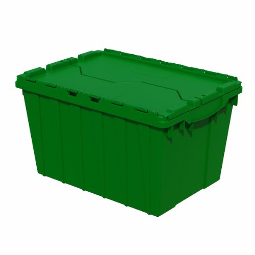 Akro-Mils 39120工业塑料储物箱，带盖，（21英寸长x 15英寸宽x 12英寸高x），绿色（6件装...