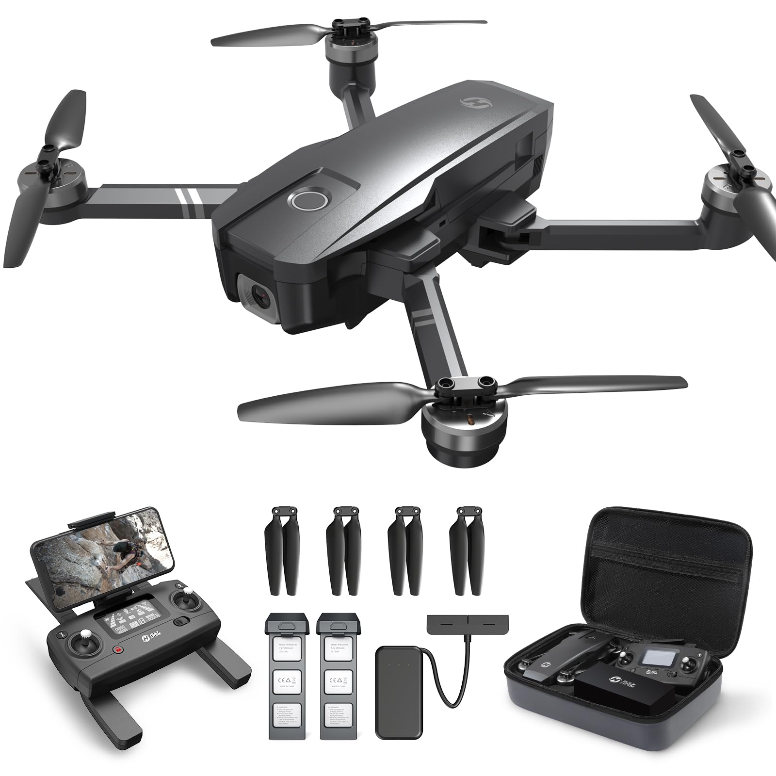 Holy Stone HS720 可折叠 GPS 无人机，带 4K 超高清摄像头，适合成人，四轴飞行器，带无刷...