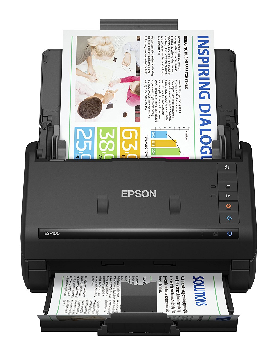 Epson 适用于PC和Mac的WorkForce ES-400彩色双面文档扫描仪，自动文档进纸器（ADF）