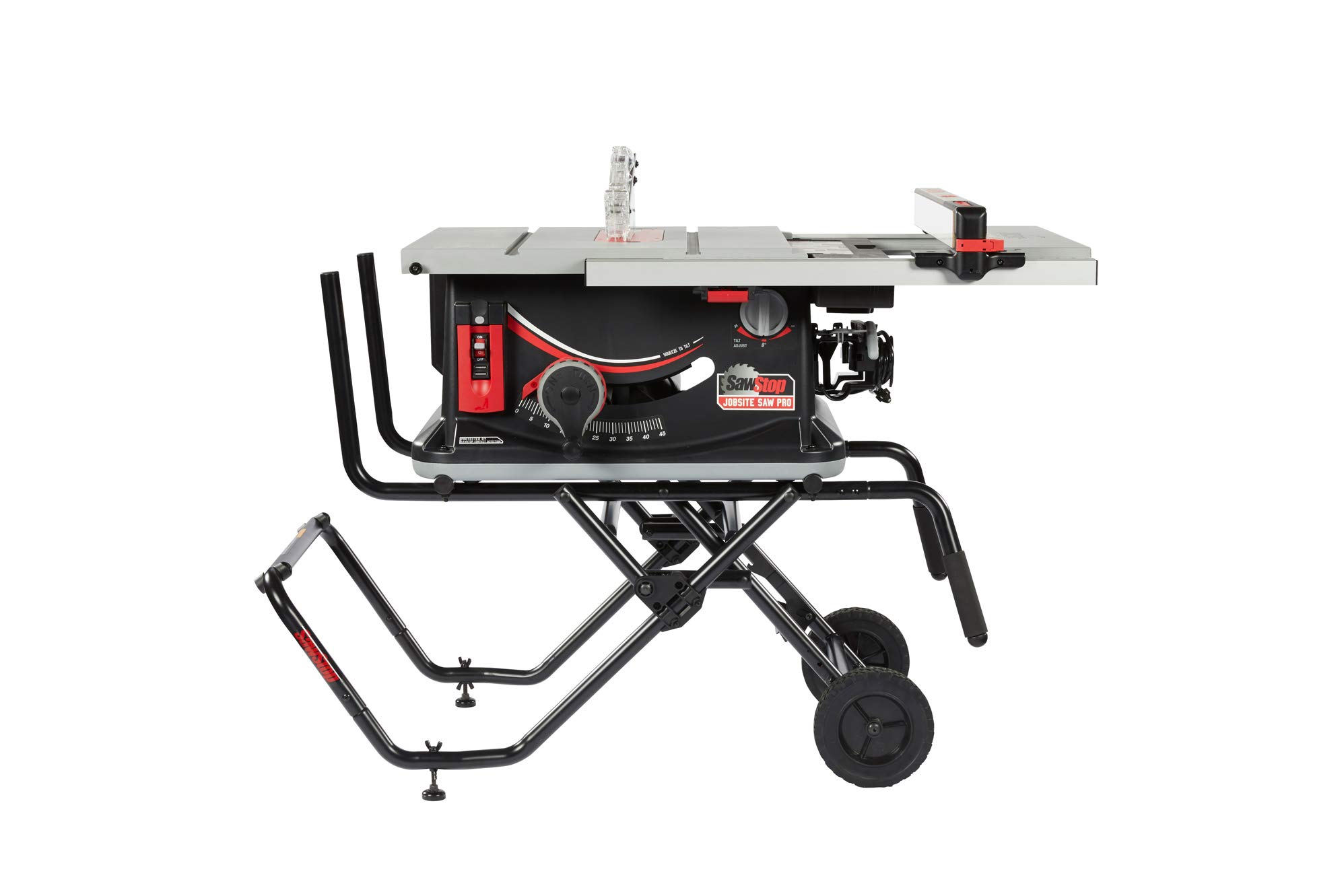 SawStop 10-Inch Jobsite Saw Pro with Mobile Cart Assembly, 1.5-HP, 12A, 120V, 60Hz (JSS-120A60)