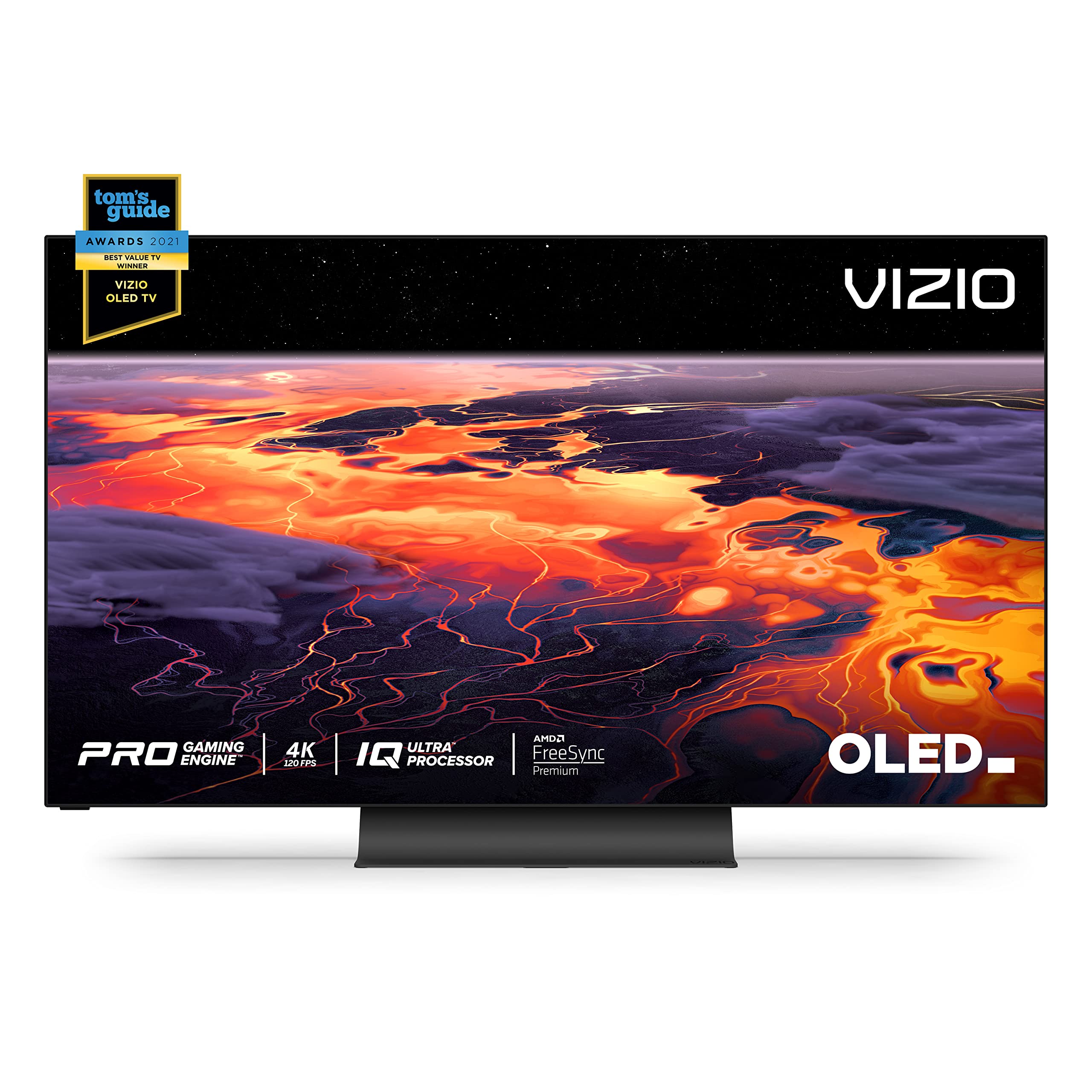 VIZIO 55 英寸 OLED 优质 4K 超高清 HDR 智能电视，配备杜比视界、HDMI 2.1、120Hz 刷新率、专业游戏引擎、Apple AirPlay 2 和内置 Chromecast - OLED55-H1
