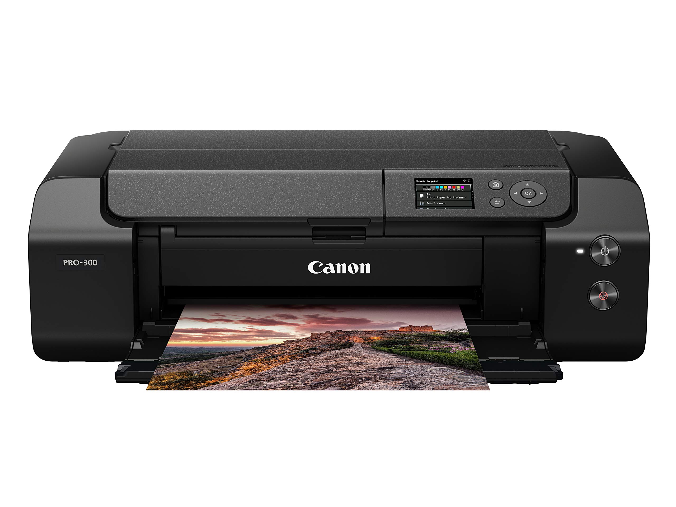 Canon imagePROGRAF PRO-300 无线彩色宽幅打印机，可打印最大 13'X 19'、3.0' LCD 屏幕，配有专业打印和布局软件以及移动设备打印，黑色