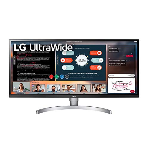 LG 34WK650-W 34' UltraWide 21:9 IPS 显示器，带 HDR10 和 FreeSync (2018)，黑色/白色