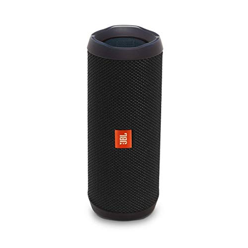 JBL Flip 4，黑色 - 防水、便携且耐用的蓝牙扬声器 - 无线流媒体播放时间长达 12 小时 - 包括降噪扬声器、语音助手和 Connect+