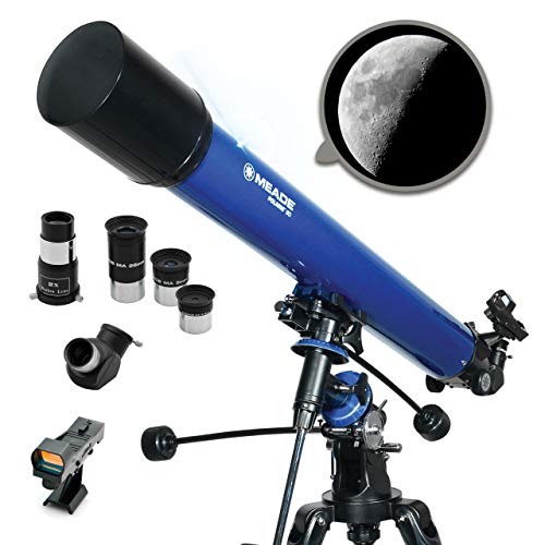 Meade Instruments 仪器-北极星90毫米孔径，适合初学者的便携式后院折射天文望远镜-稳定的德国赤道（GEM）手动安装-包括配件-户外家庭娱乐