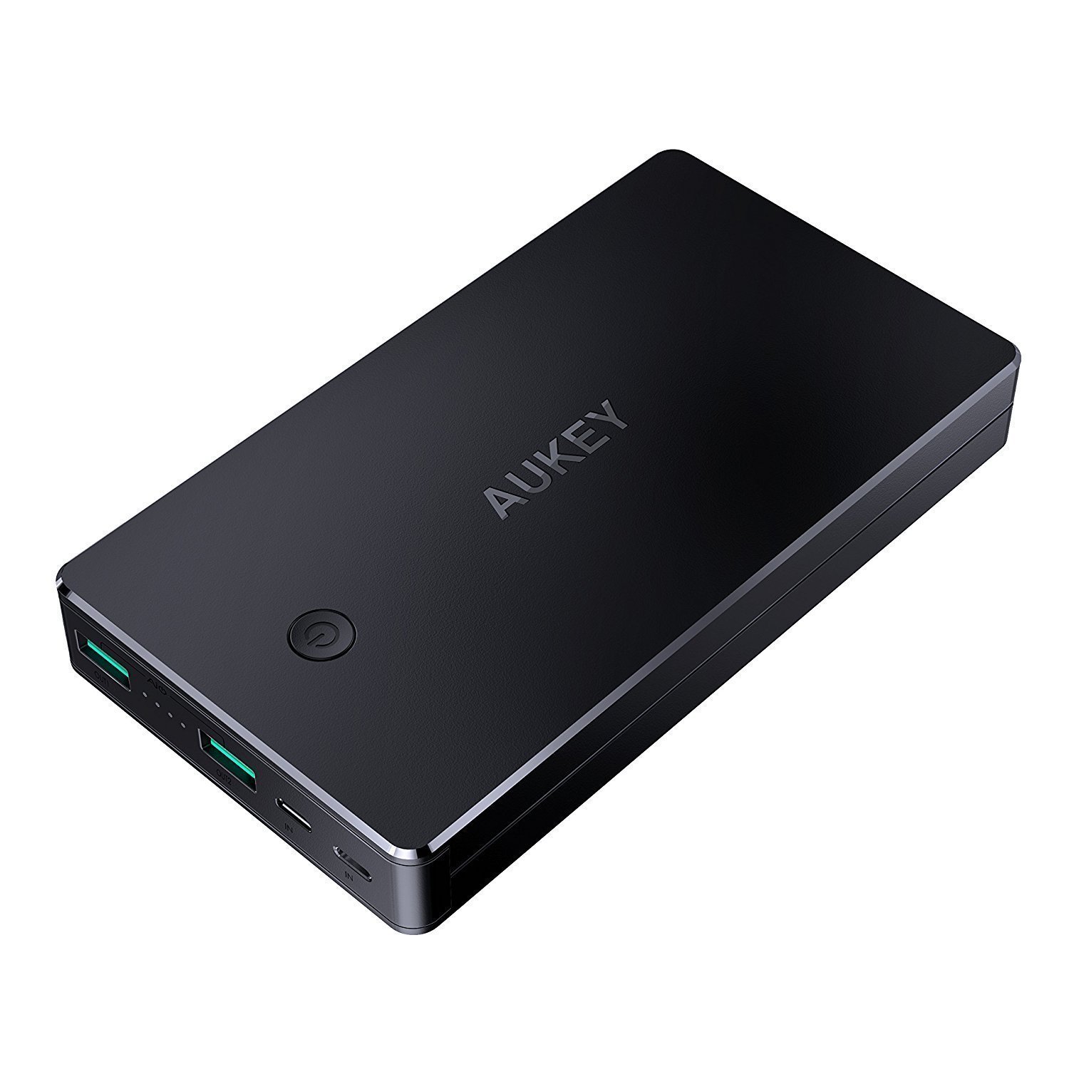 Aukey 20000mAh 移动电源，带闪电和微型输入便携式充电器，3.4A 双 USB 输出电池组，适用于 iPhone X / 8 / Plus、iPad Pro 等