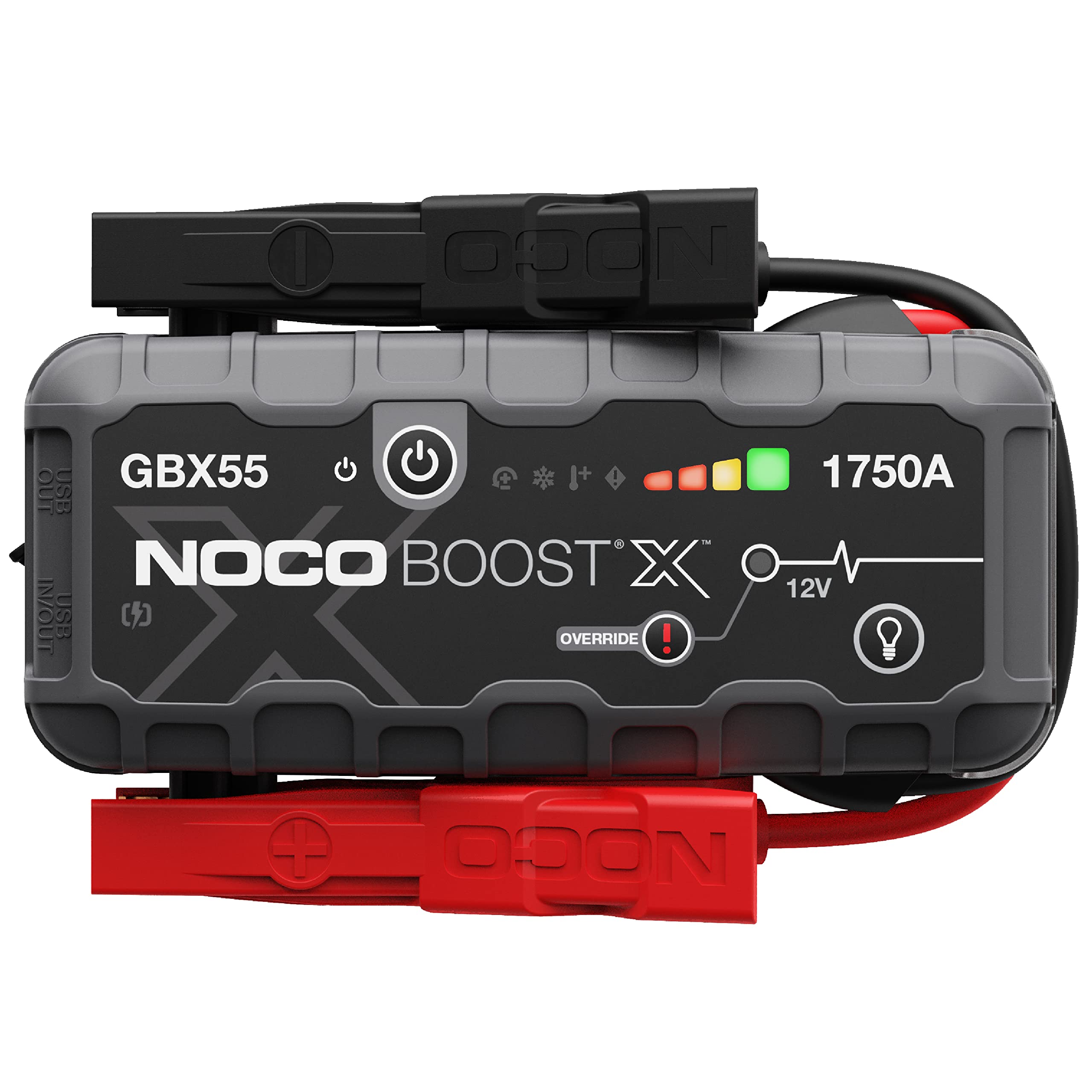  NOCO Boost X GBX55 1750A 12V UltraSafe 便携式锂应急启动器、汽车电池升压器、USB-C 移动电源充电器和跨接电缆，适用于最多 7.5 升汽油发动机和 5.0 升柴油发动机...