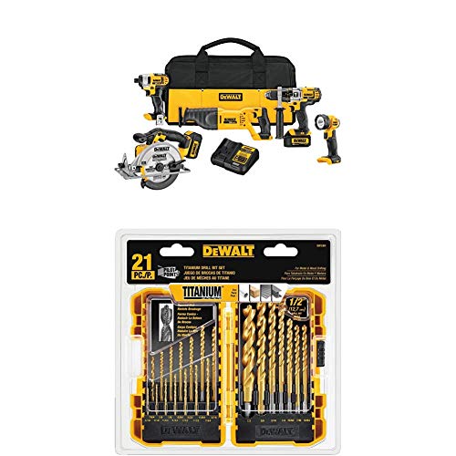 DEWALT DCK590L2 20 伏最大锂离子电池 3.0 Ah 5 工具组合套件