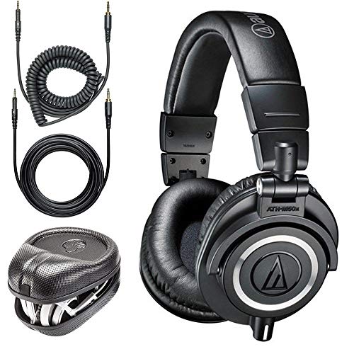 audio-technica ATH-M50x 专业监听耳机 + Slappa 全尺寸 HardBody PRO 耳机盒 (SL-HP-07)