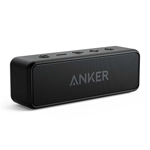 Anker Soundcore 2 便携式蓝牙扬声器，带 12W 立体声，蓝牙 5，Bassup，IPX7 防水，24 小时播放时间，无线立体声配对，家庭、户外、旅行扬声器