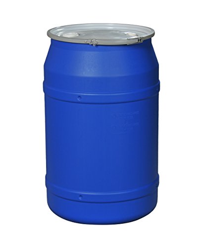 Eagle 1656MBBG 直边桶，带金属带和带塞子的塑料盖，55 加仑，蓝色，超大号
