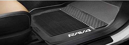 Toyota 正品 Rav4 全天候地板衬垫 PT908-42165-20。黑色 3 件套。 2013-2018 Rav4 非混合动力。