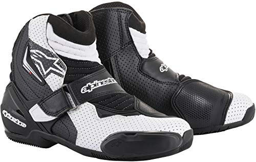 Alpinestars 男式SMX-1 R通风街道摩托车靴，白色/黑色，40