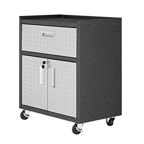 Manhattan Comfort Fortress Collection现代设计的移动存储车库柜，非常适合工...