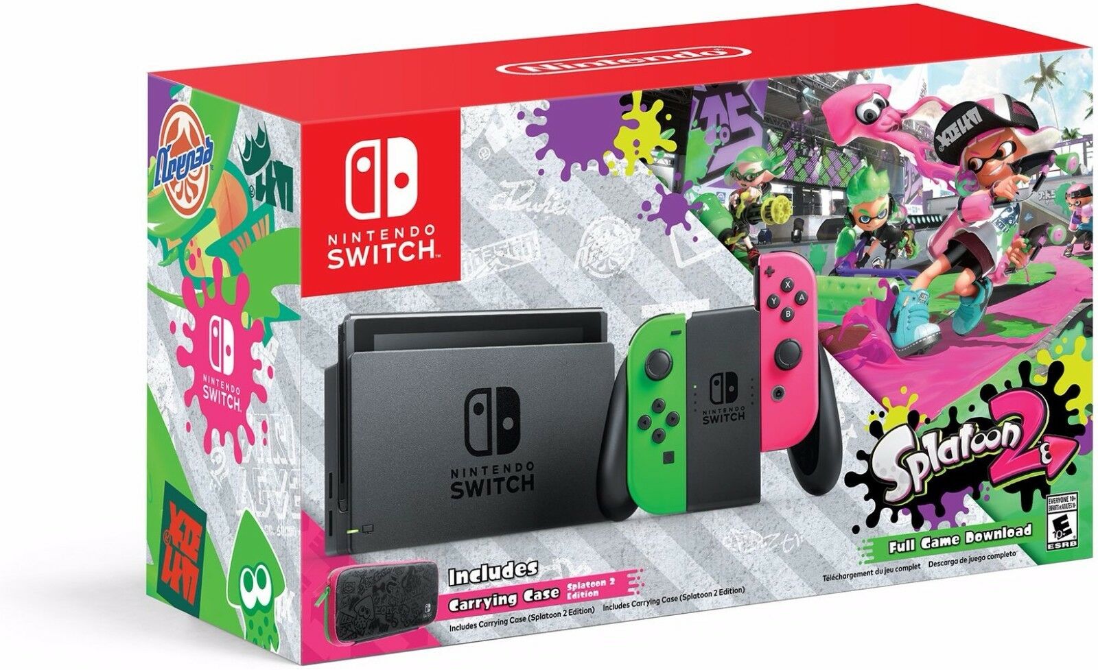 Nintendo 带 Splatoon 2 + 霓虹绿/霓虹粉 Joy-Con 的 Switch 硬件（Switch）