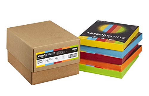 Astrobrights 5 色混合纸箱，24 磅纸，8.5 英寸 x 11 英寸