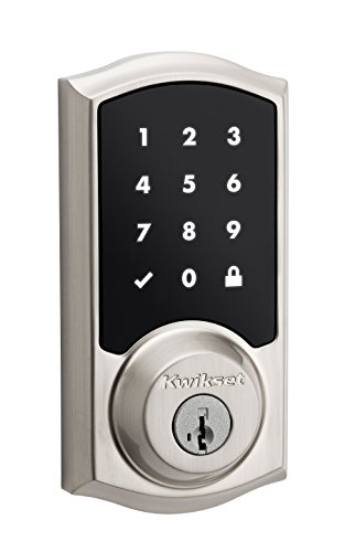 Kwikset 99150-002 SmartCode 915 触摸屏电子 UL 门锁，带智能钥匙，缎面镍...