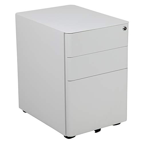 Flash Furniture 3屉式移动文件柜，白色