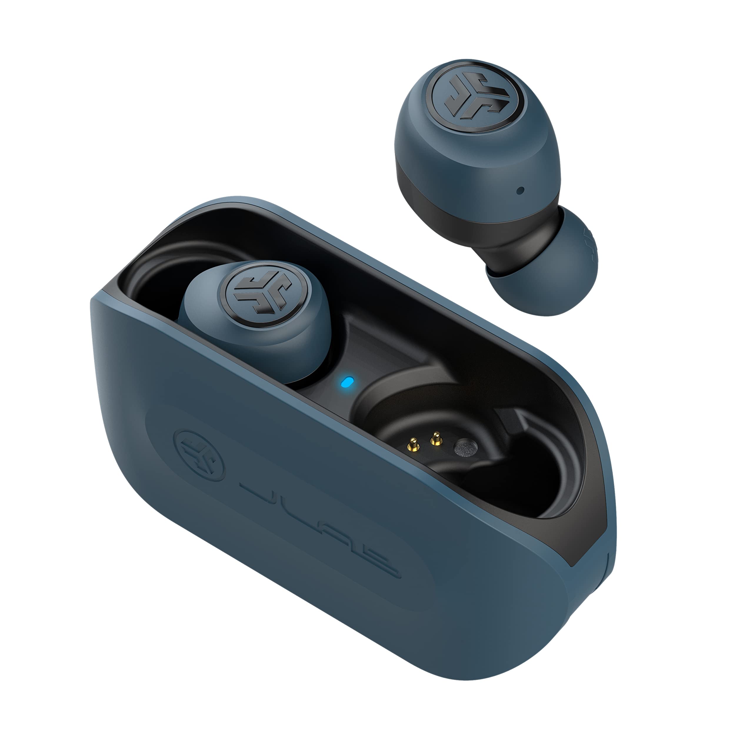 JLAB Go Air 真无线蓝牙耳机 + 充电盒 |双连接| IP44 防汗 |蓝牙5.0连接| 3 种 EQ 声音设置：签名、平衡、低音增强……（蓝色）