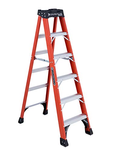 Louisville Ladder 6英尺玻璃纤维阶梯梯，375磅容量，FS1406HD...