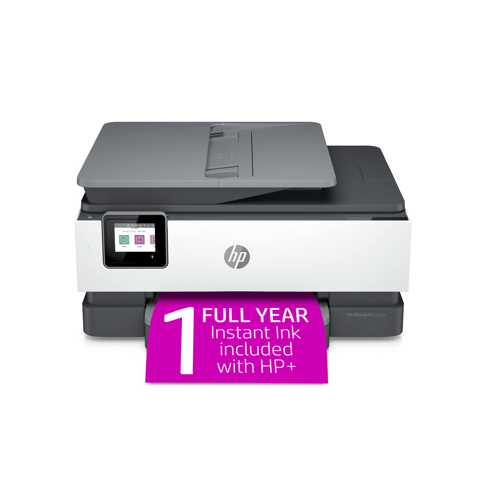 HP OfficeJet Pro 8034e 无线彩色一体式打印机，含 1 年即时墨水