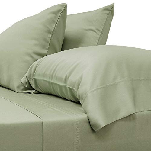 Cariloha 经典竹床单 4 件床单套装 - 最柔软的床单和枕套 - 终身保护（国王、鼠尾草）...