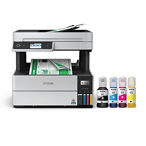 Epson EcoTank Pro ET-5150 无线彩色一体式超级打印机，带扫描仪、复印机和自动文档进纸器