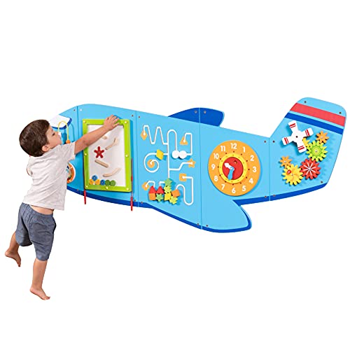 Learning Advantage 飞机活动墙板 - 幼儿活动中心 - 适合 1800 岁以上儿童的壁挂式玩具 - 游乐区的儿童装饰