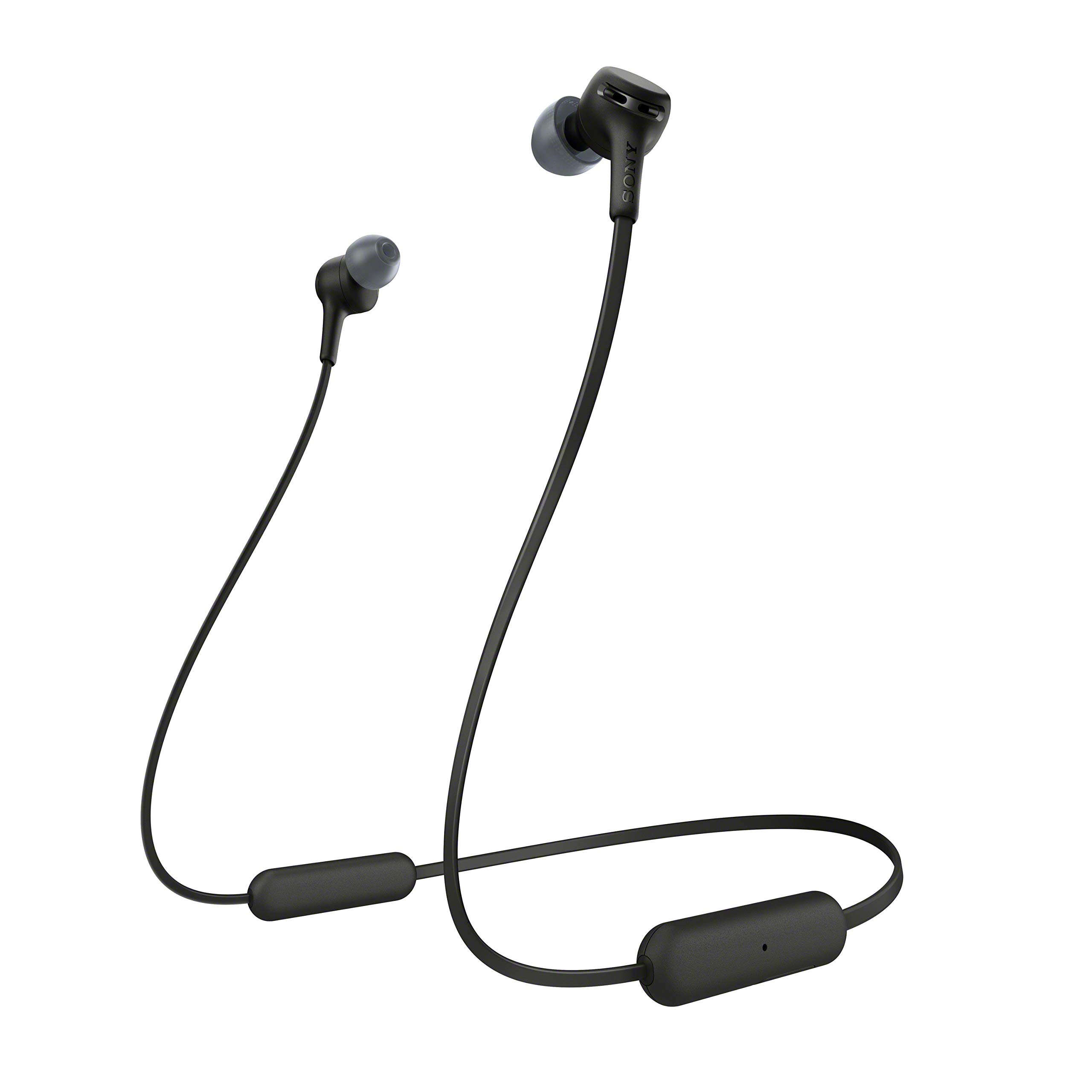Sony WI-XB400 无线入耳式超重低音耳机/带麦克风通话耳机，黑色...