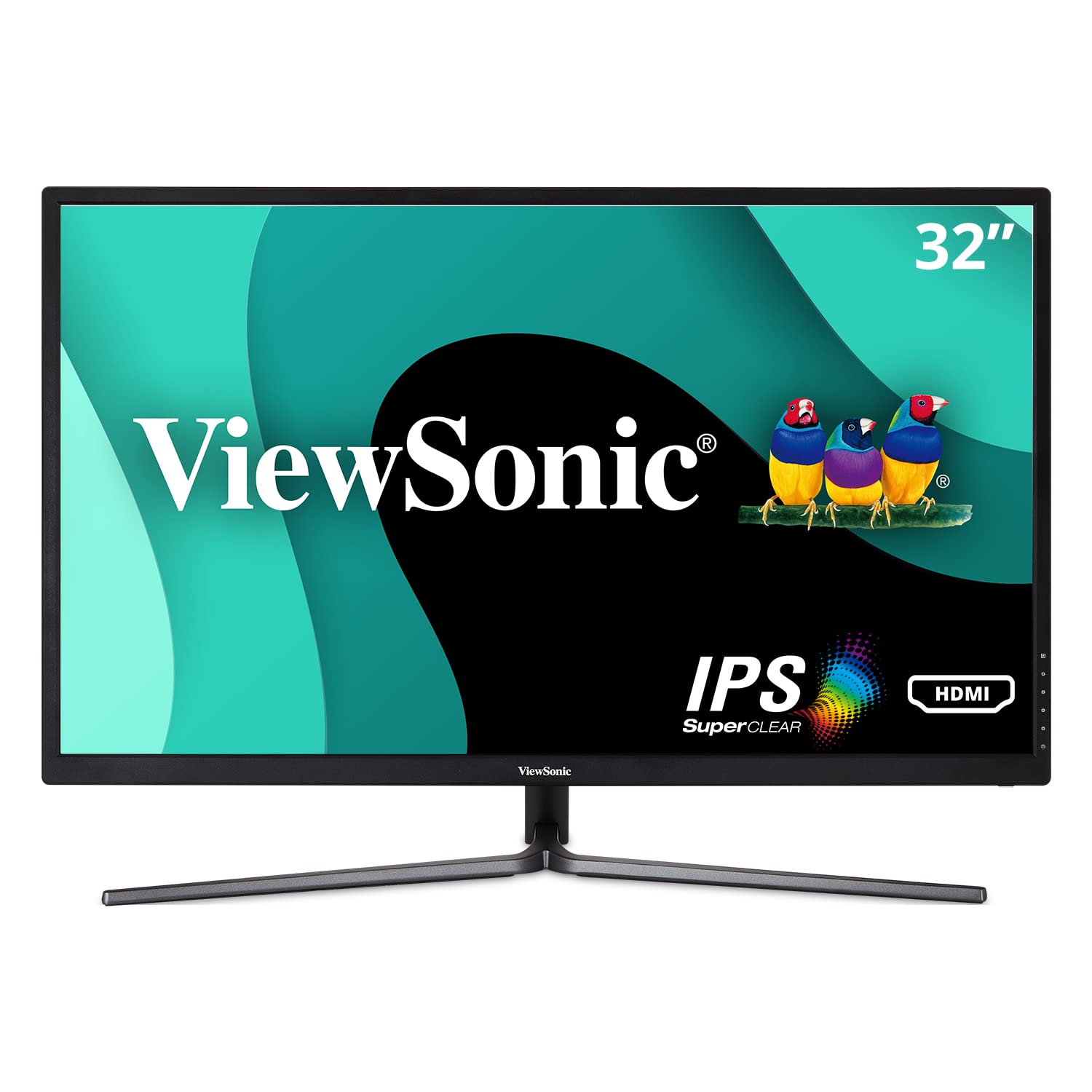 Viewsonic VX3211-2K-MHD 32 英寸 IPS WQHD 1440p 显示器，具有 99% sRGB 颜色覆盖率 HDMI VGA 和 DisplayPort，黑色