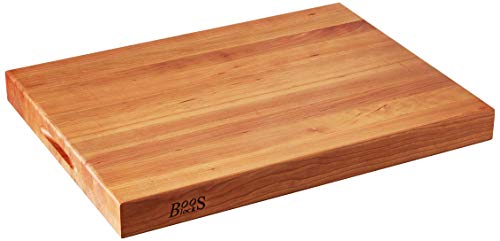 John Boos Block CHY-RA03 樱桃木边缘纹理双面切菜板，24 英寸 x 18 英寸 x 2.25 英寸