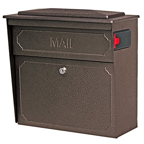 Mail Boss 7174 联排别墅，青铜壁挂式家用装饰性带锁安全邮箱，中号...
