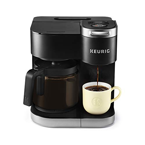 Keurig K-Duo 单份 K-Cup Pod 咖啡壶和玻璃瓶咖啡机，黑色...