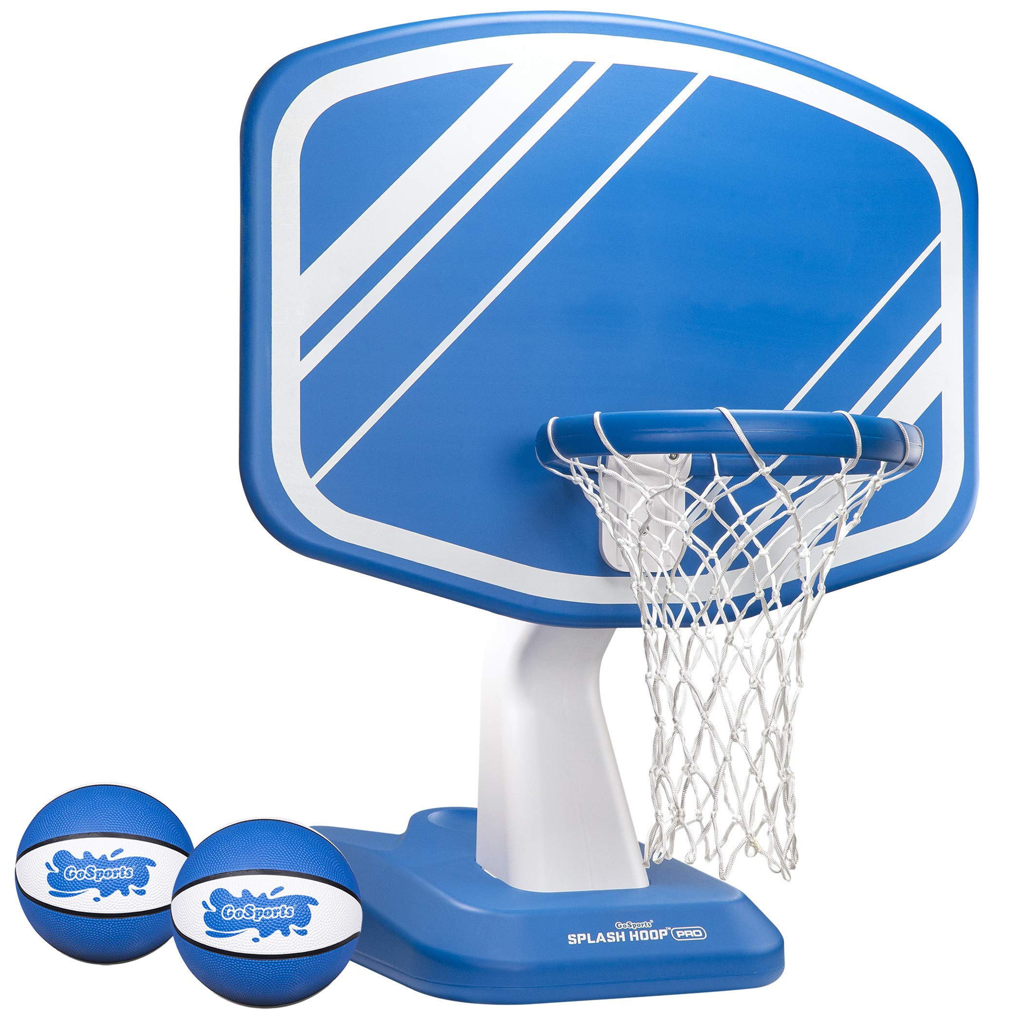 GoSports Splash Hoop 泳池篮球游戏，包括池畔水上篮球框、2 个球和打气筒，选择您的风格