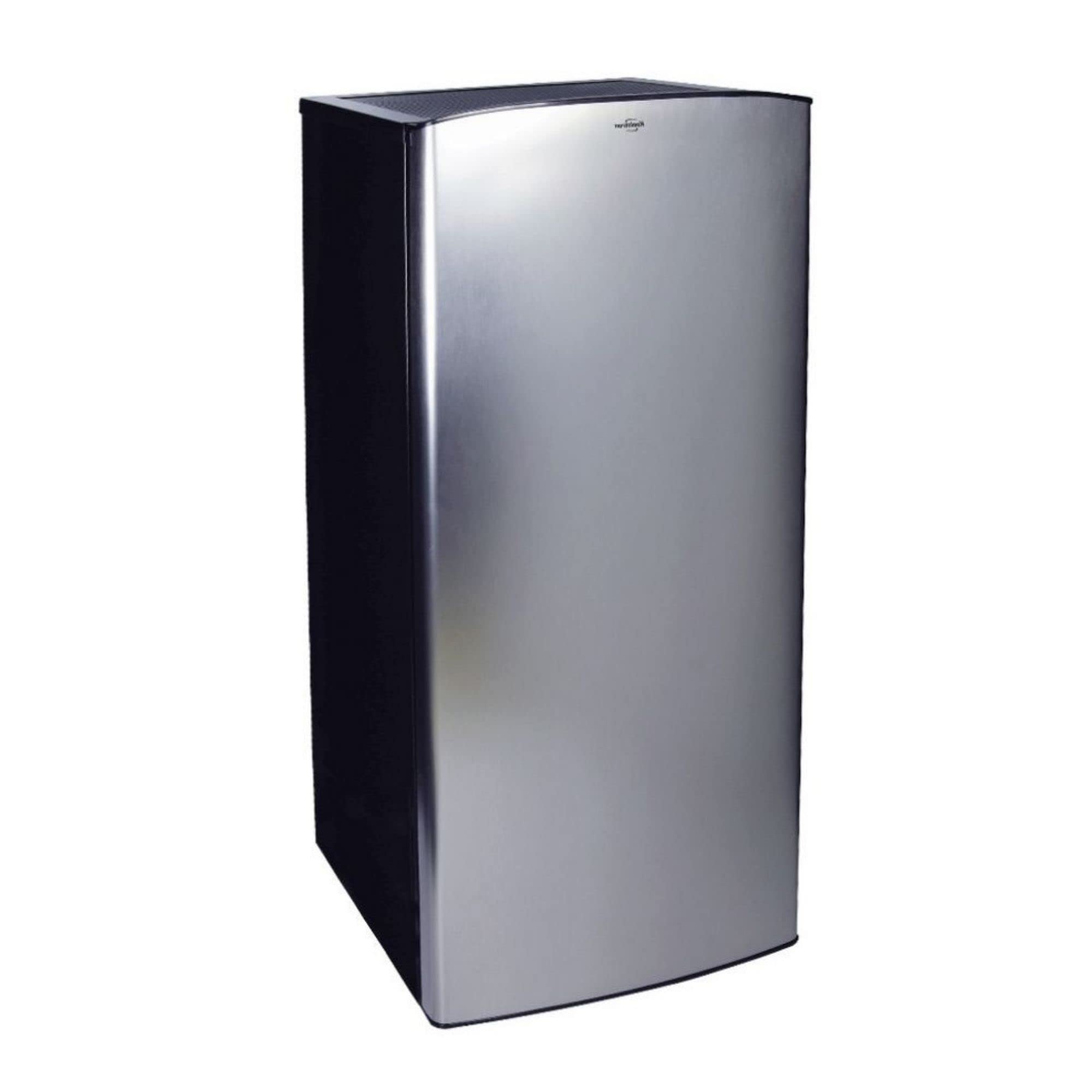  Koolatron 带冷冻室的不锈钢紧凑型冰箱，6.2 立方英尺（176 升），银色/黑色，节省空间的平背，0.9 立方英尺（25.5 升）冷冻室，钢化玻璃搁架，地下室，...