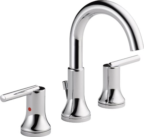 Delta Faucet Trinsic广泛使用的浴室水龙头铬，3孔浴室水龙头，金刚石密封技术，金属排水装置，...