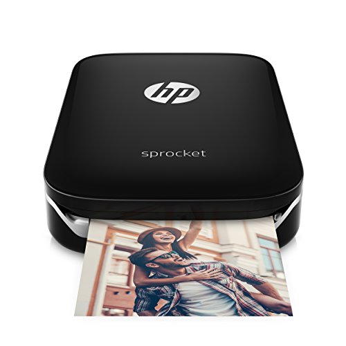HP Sprocket 便携式照片打印机，在 2x3' 背胶纸上打印社交媒体照片 - 黑色 (X7N08A)