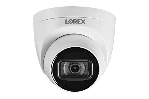 Lorex 4K 超高清 IP 附加 PoE 室内/室外半球安全摄像机，带监听音频