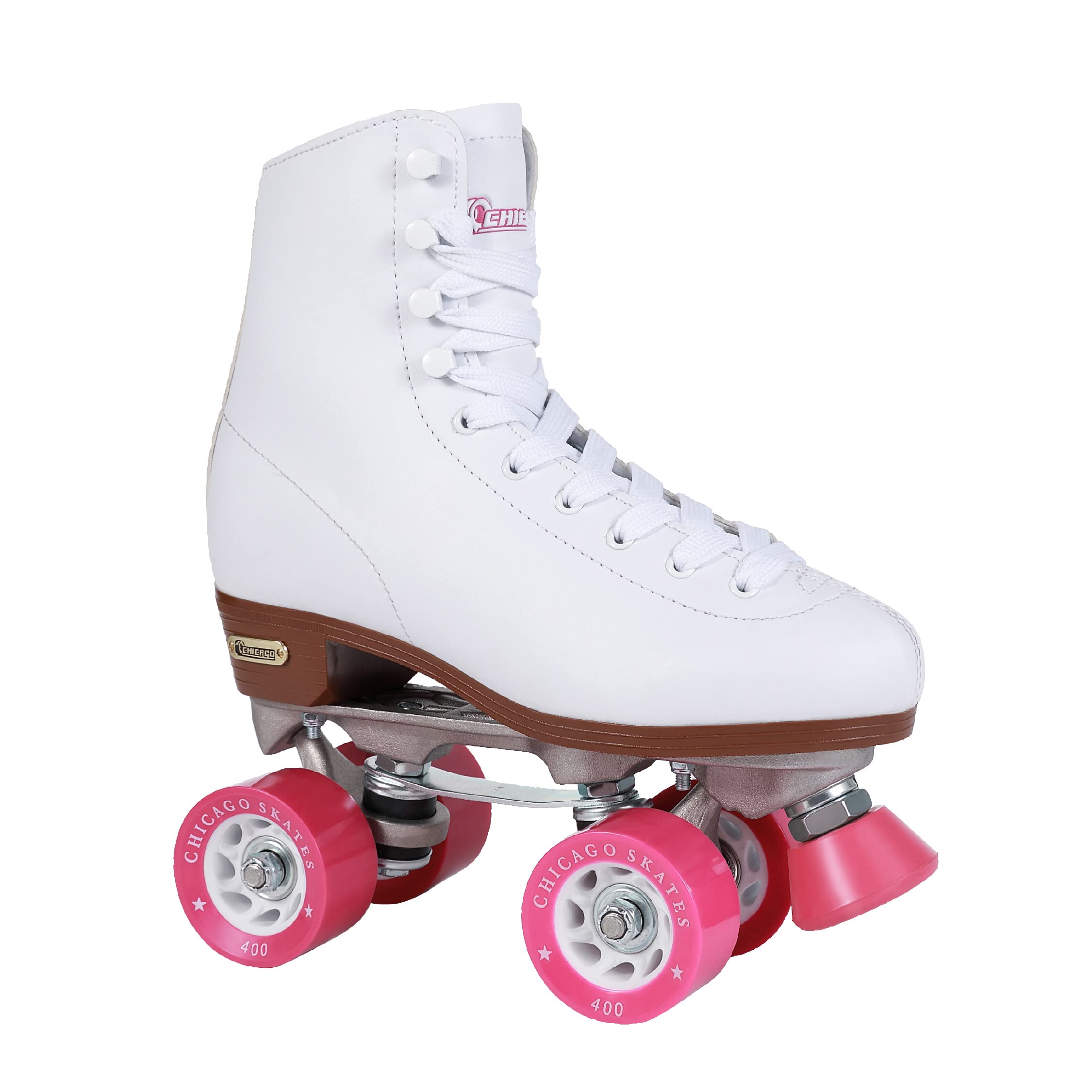CHICAGO 女士和女孩经典溜冰鞋 - 高级白色四轮溜冰鞋...