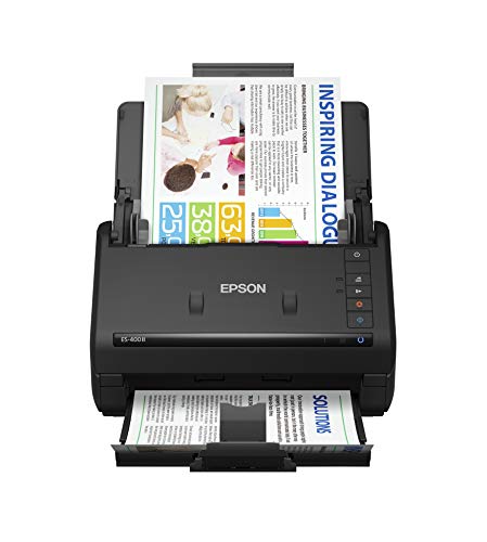 Epson 适用于 PC 和 Mac 的 Workforce ES-400 II 彩色双面桌面文档扫描仪，带有自动文档进纸器 (ADF) 和图像调整工具
