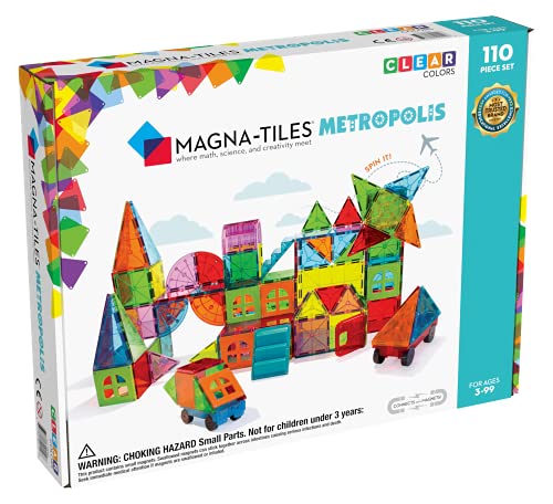 Magna-Tiles Metropolis 套装，原创磁性积木，适合创意开放式游戏，适合 3 岁以上儿童的益...