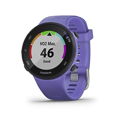 Garmin Forerunner 45S，39mm易于使用的GPS跑步手表，带有教练免费训练计划支持，紫色