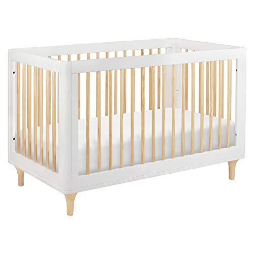 Babyletto 带幼儿床转换套件的Lolly 3合1可转换婴儿床，白色/自然色