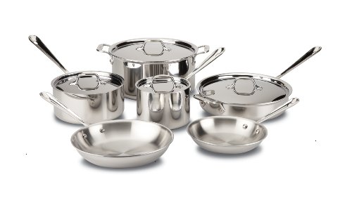 All-Clad D3不锈钢炊具套装，锅碗瓢盆，专业级三层不锈钢10件-8400000962