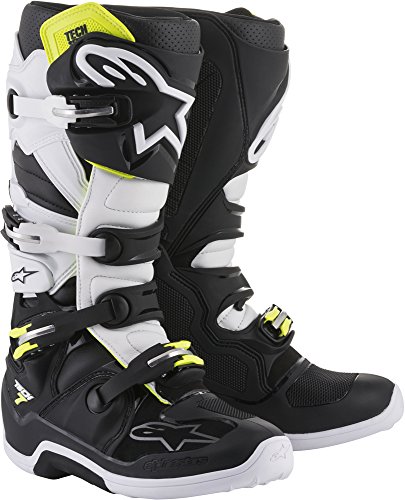Alpinestars 男士Tech 7越野摩托车靴，黑/白，14