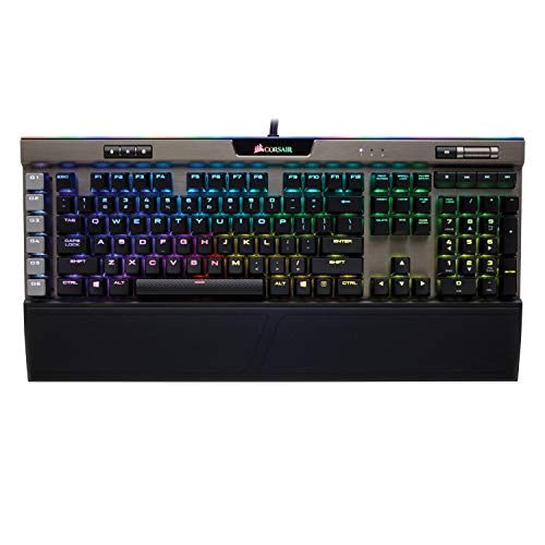 Corsair K95 RGB PLATINUM机械游戏键盘-6个可编程宏键-USB直通和媒体控制-最快的Cherry MX速度-RGB LED背光-铝质