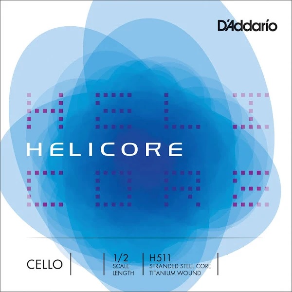 D'Addario D？Addario H510 Helicore大提琴琴弦组，4/4刻度轻张力（1组）-绞合钢芯，具有最佳的演奏性和清晰，温暖的音色-通用且耐用-密封袋可防止腐蚀