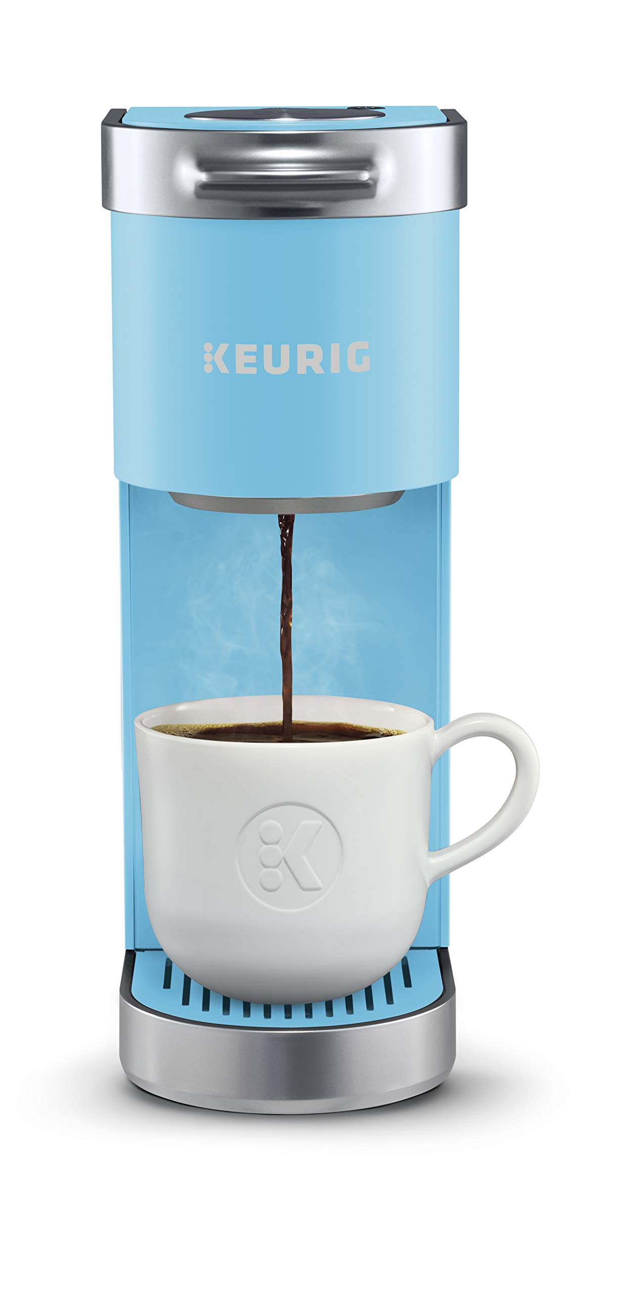 Keurig K-Mini Plus 单份 K-Cup Pod 咖啡机，Cool Aqua